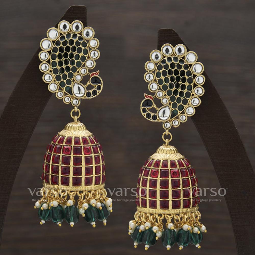 Varso Multicolor Fashion Pearl Jhumki Earring - 211260