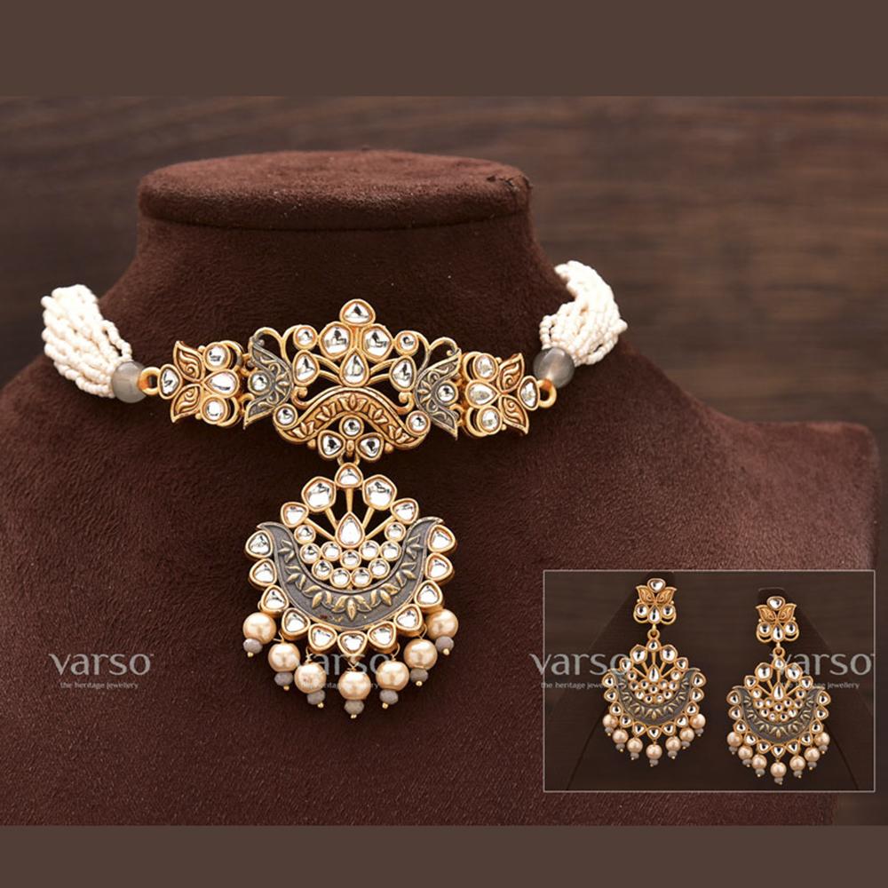 Varso Gorgeous Pearl Chocker with Beautiful Designs - 2174