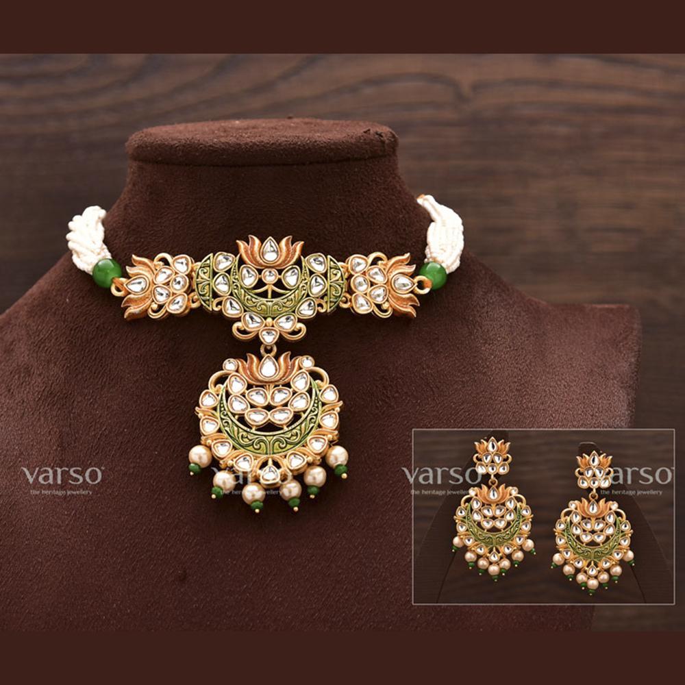 Varso Gorgeous Pearl Chocker with Beautiful Designs - 2175