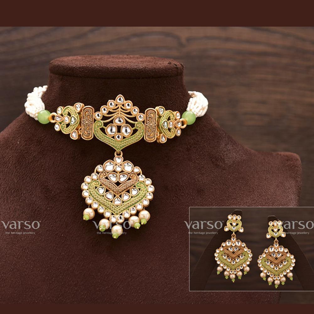 Varso Gorgeous Pearl Chocker with Beautiful Designs - 2176