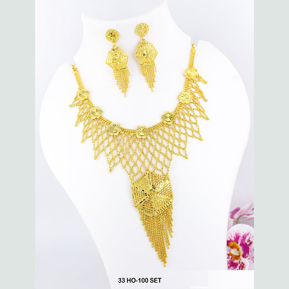 Mahavir Forming Gold Plated Necklace Set