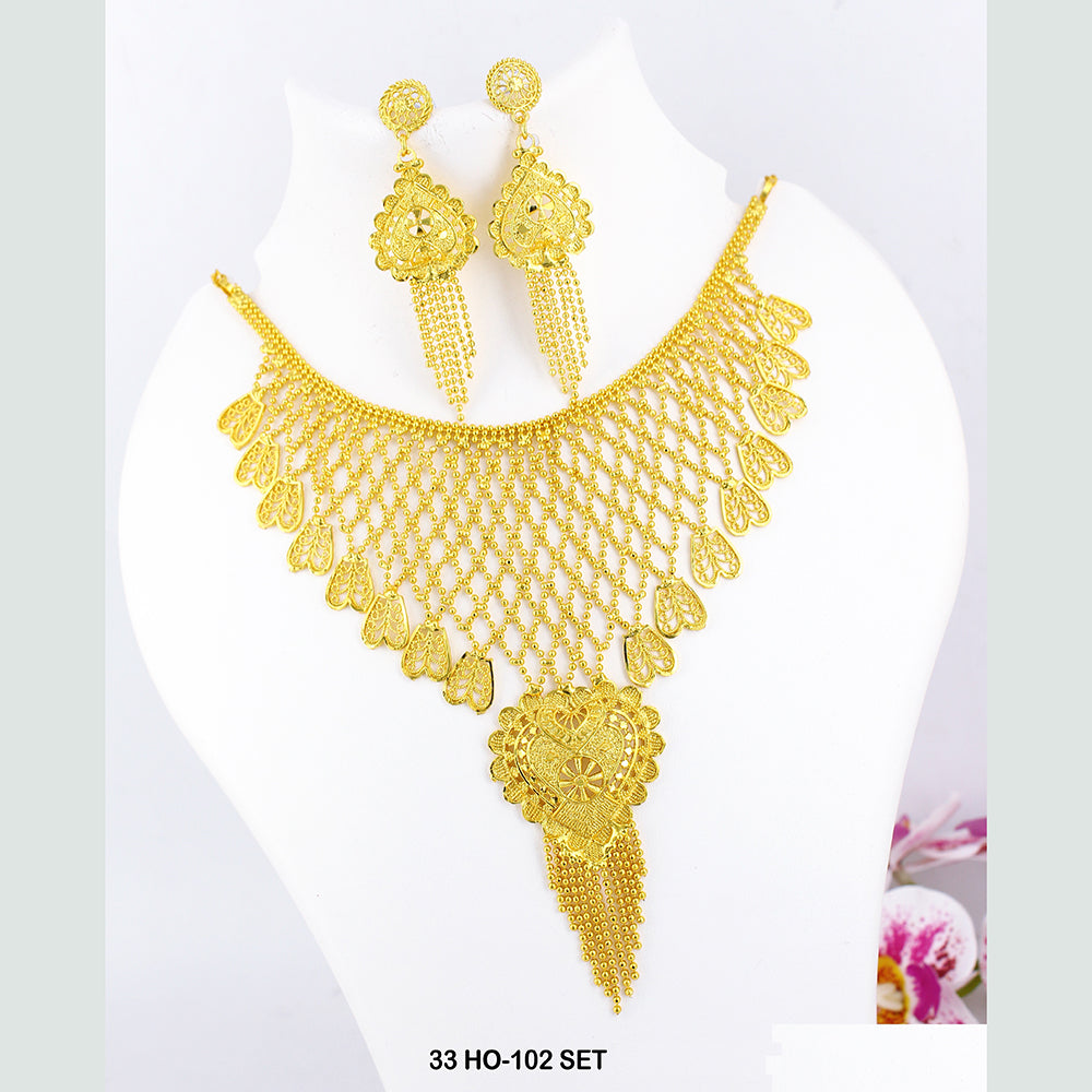 Mahavir Forming Gold Plated Necklace Set