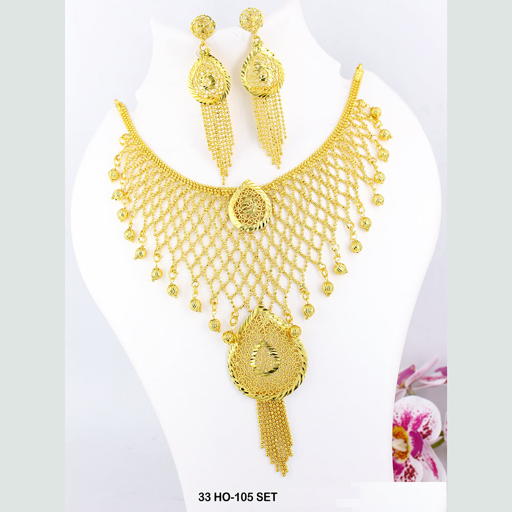 Mahavir Forming Gold Plated Necklace Set