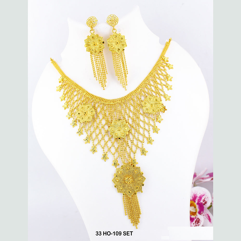Mahavir Forming Gold Plated Necklace Set