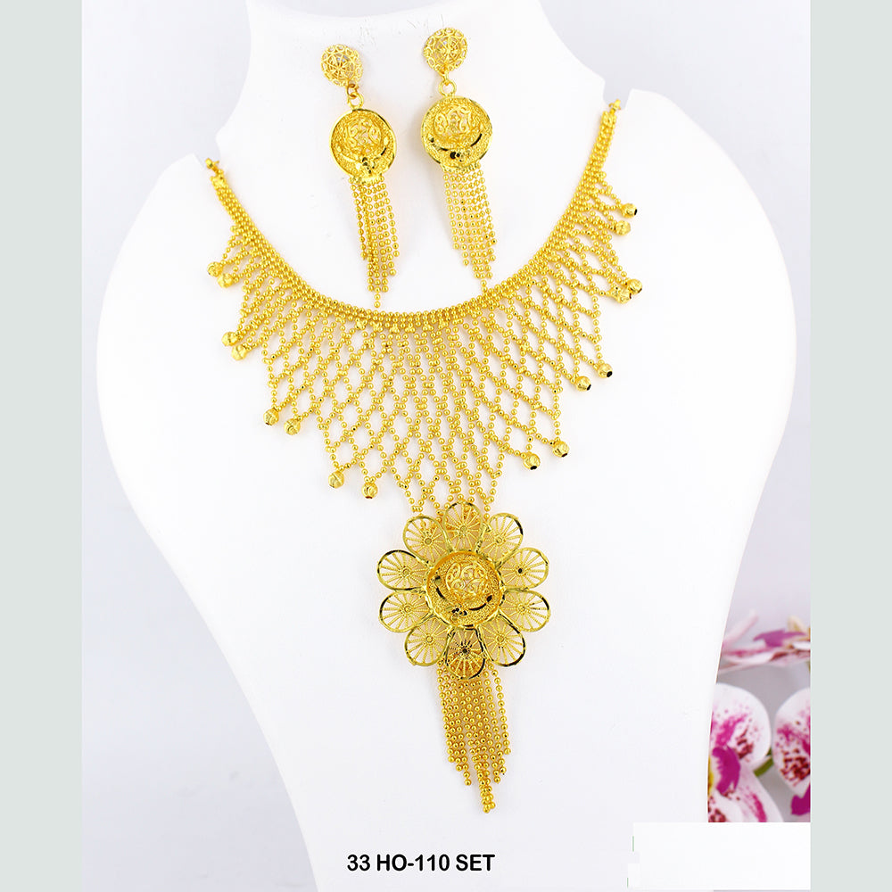 Mahavir Forming Gold Plated Necklace Set