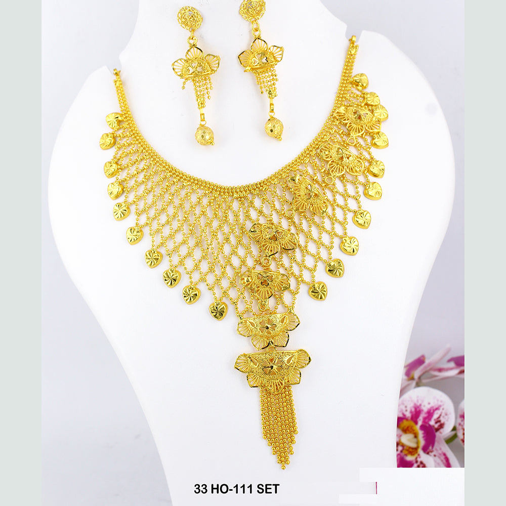 Mahavir Forming Gold Plated Necklace Set