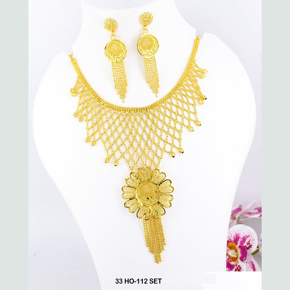 Mahavir Forming Gold Plated Necklace Set