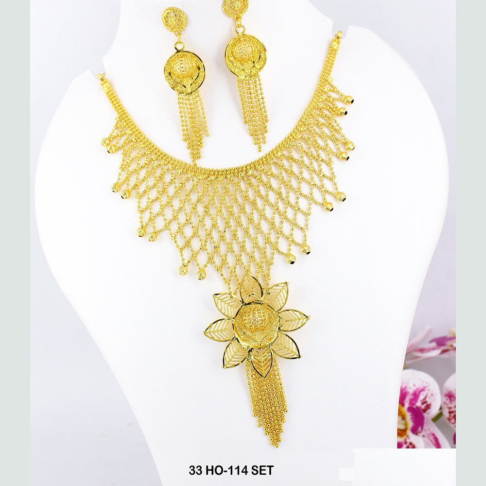 Mahavir Forming Gold Plated Necklace Set