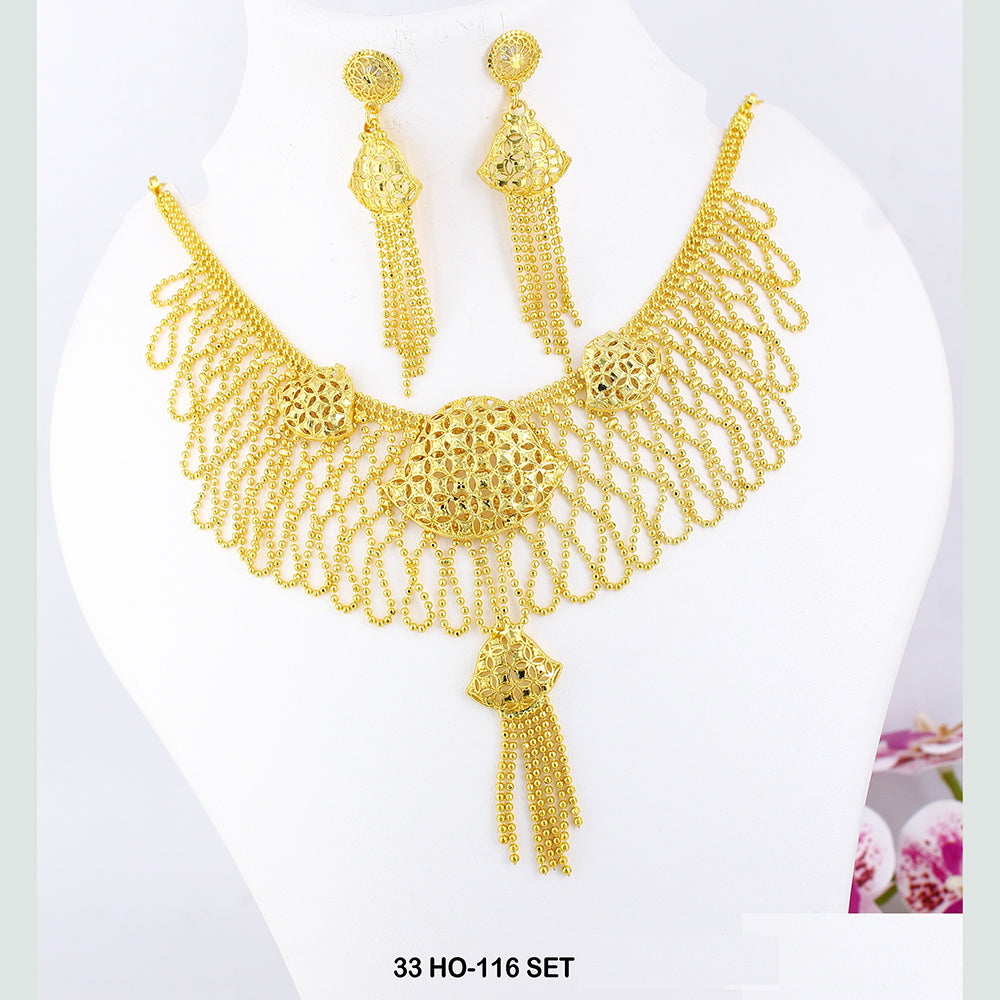 Mahavir Forming Gold Plated Necklace Set
