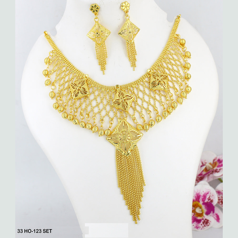 Mahavir Forming Gold Plated Necklace Set