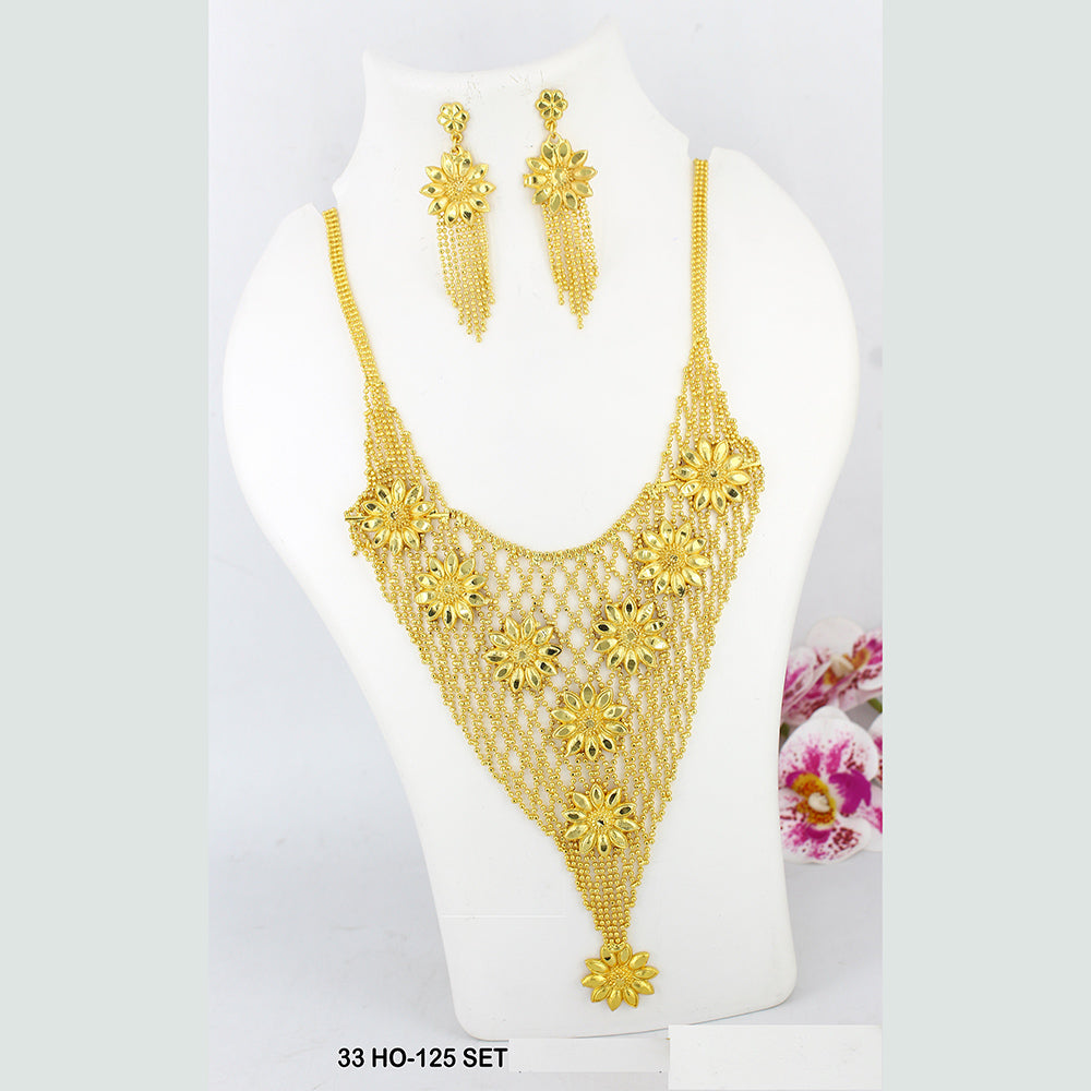 Mahavir Forming Gold Plated Necklace Set