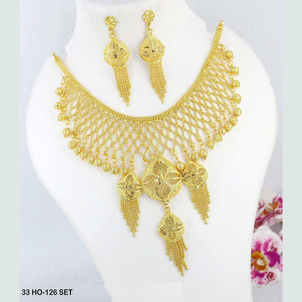 Mahavir Forming Gold Plated Necklace Set