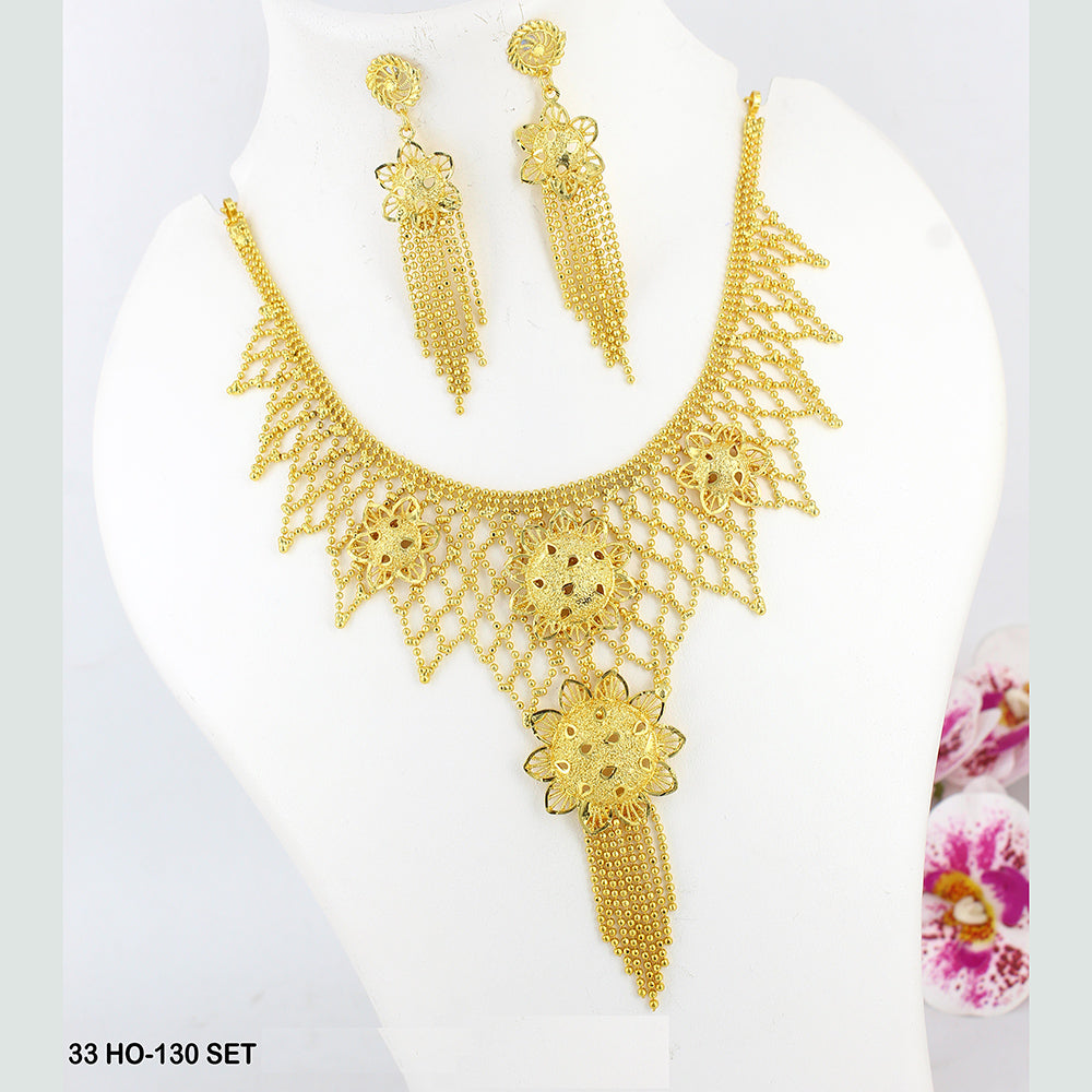 Mahavir Forming Gold Plated Necklace Set