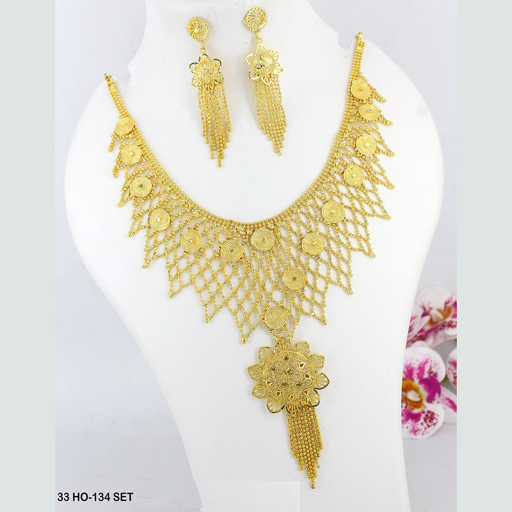 Mahavir Forming Gold Plated Necklace Set