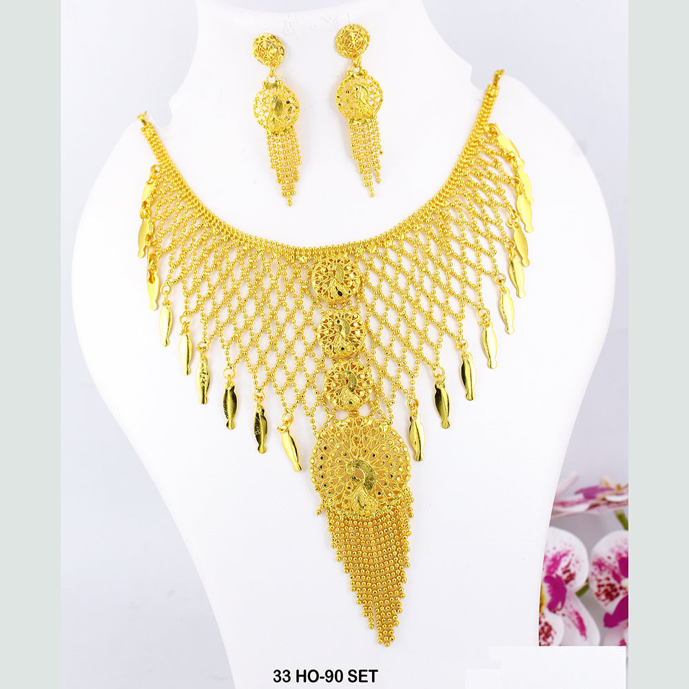 Mahavir Forming Gold Plated Necklace Set