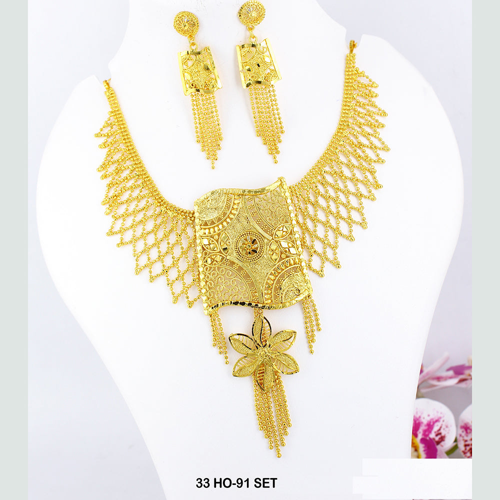 Mahavir Forming Gold Plated Necklace Set