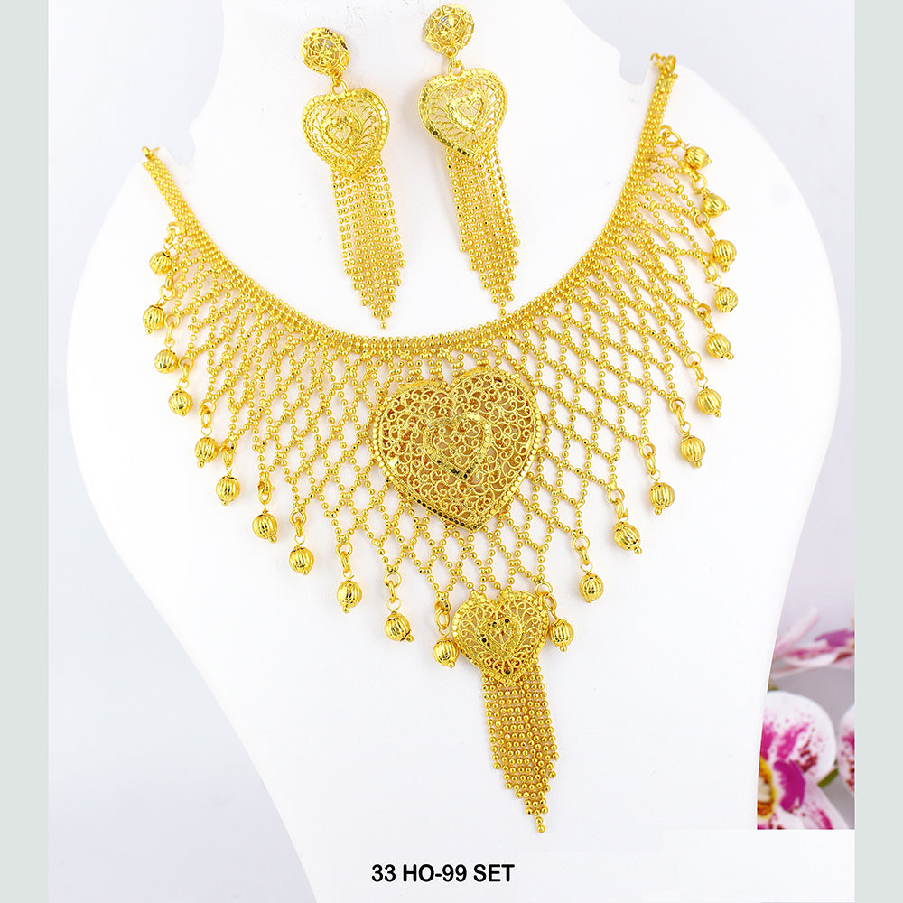 Mahavir Forming Gold Plated Necklace Set