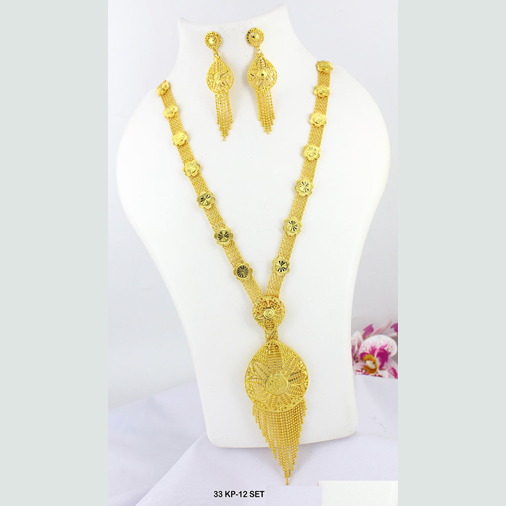 Mahavir Forming Gold Plated Long Necklace Set