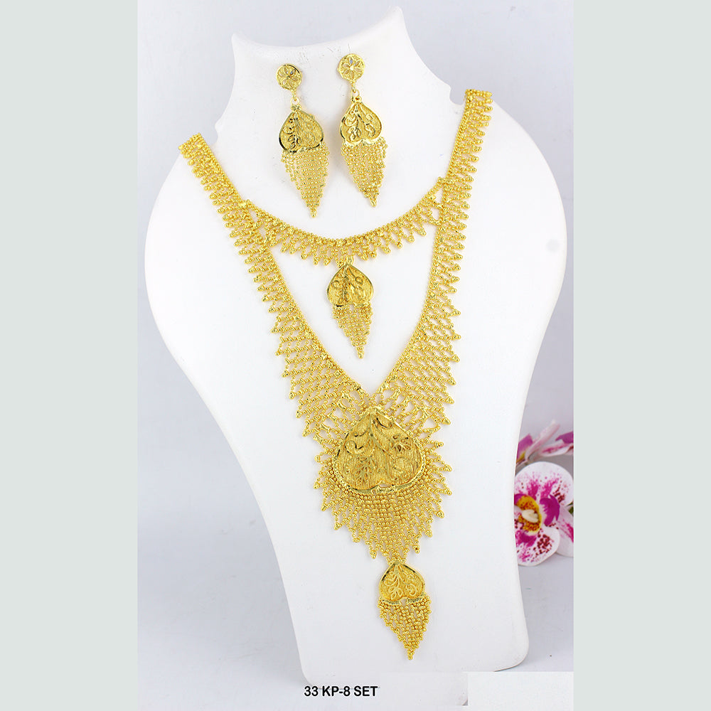 Mahavir Forming Gold Plated Long Necklace Set
