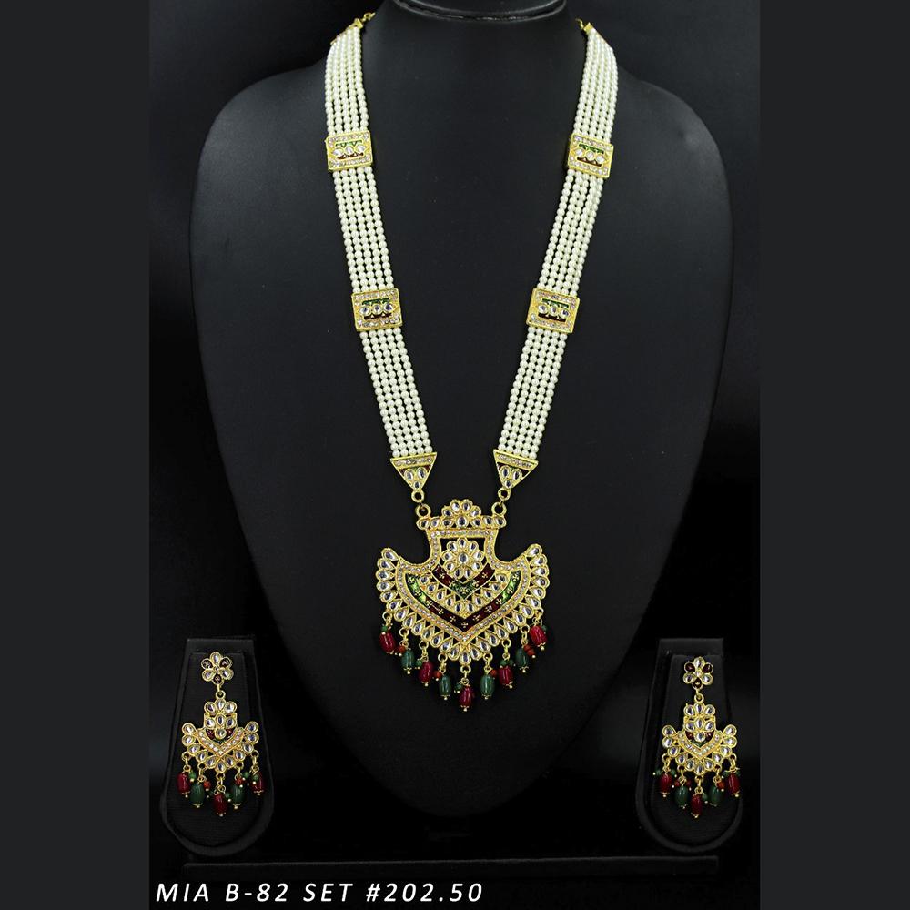 Mahavir Forming Gold Necklace Set - 36- MIA- B-82