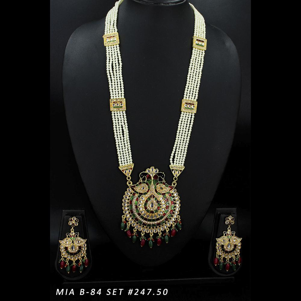 Mahavir Forming Gold Necklace Set - 36- MIA- B-84