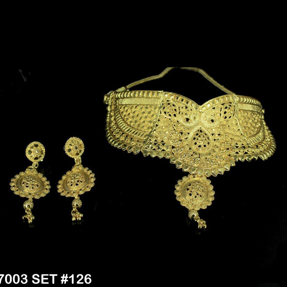 Mahavir Forming Gold Necklace Set - 36- SJ- S-7003