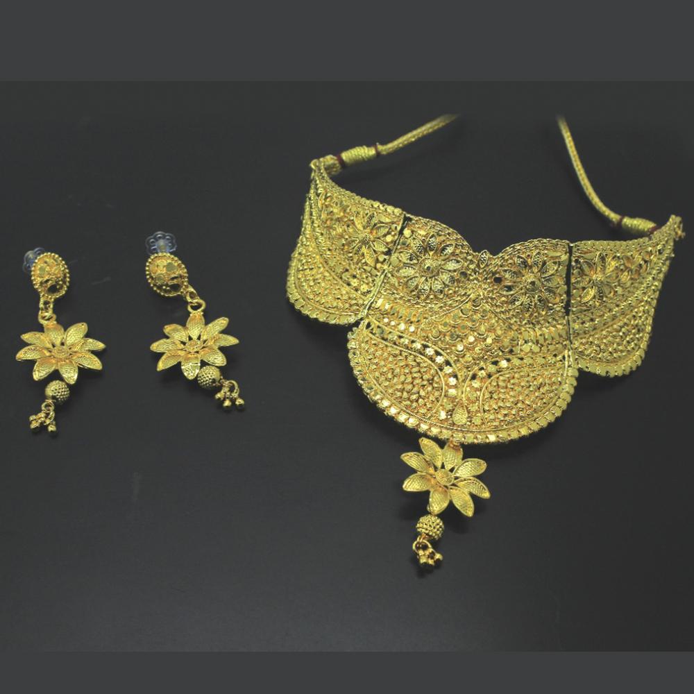 Mahavir Forming Gold Necklace Set - 36- SJ- S-7004