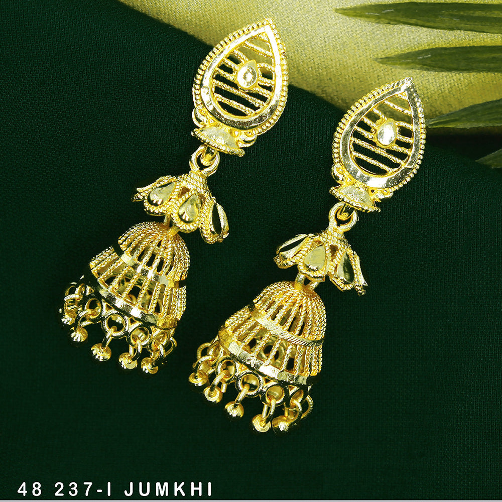 Mahavir Dye Gold Jhumki Earrings