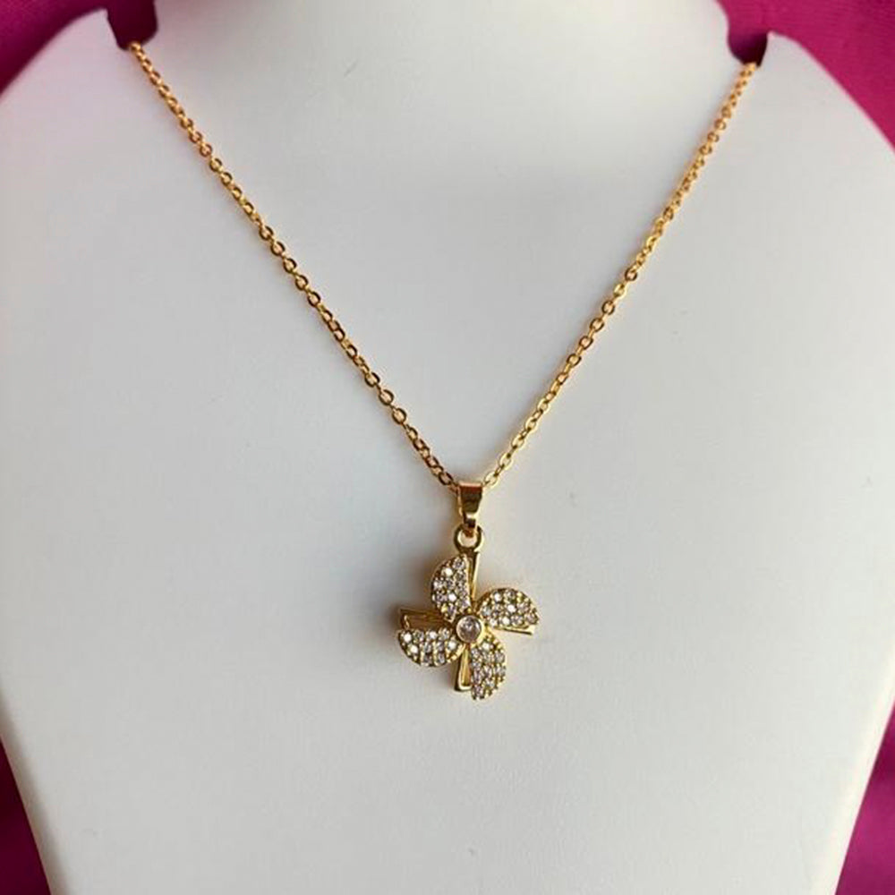 Mahavir Ad Stone Gold Plated Chain Pendant