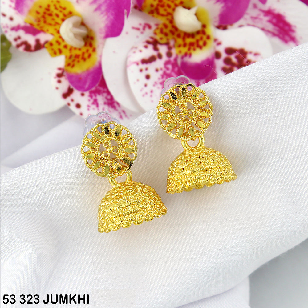 Mahavir Dye Gold Jhumki Earrings