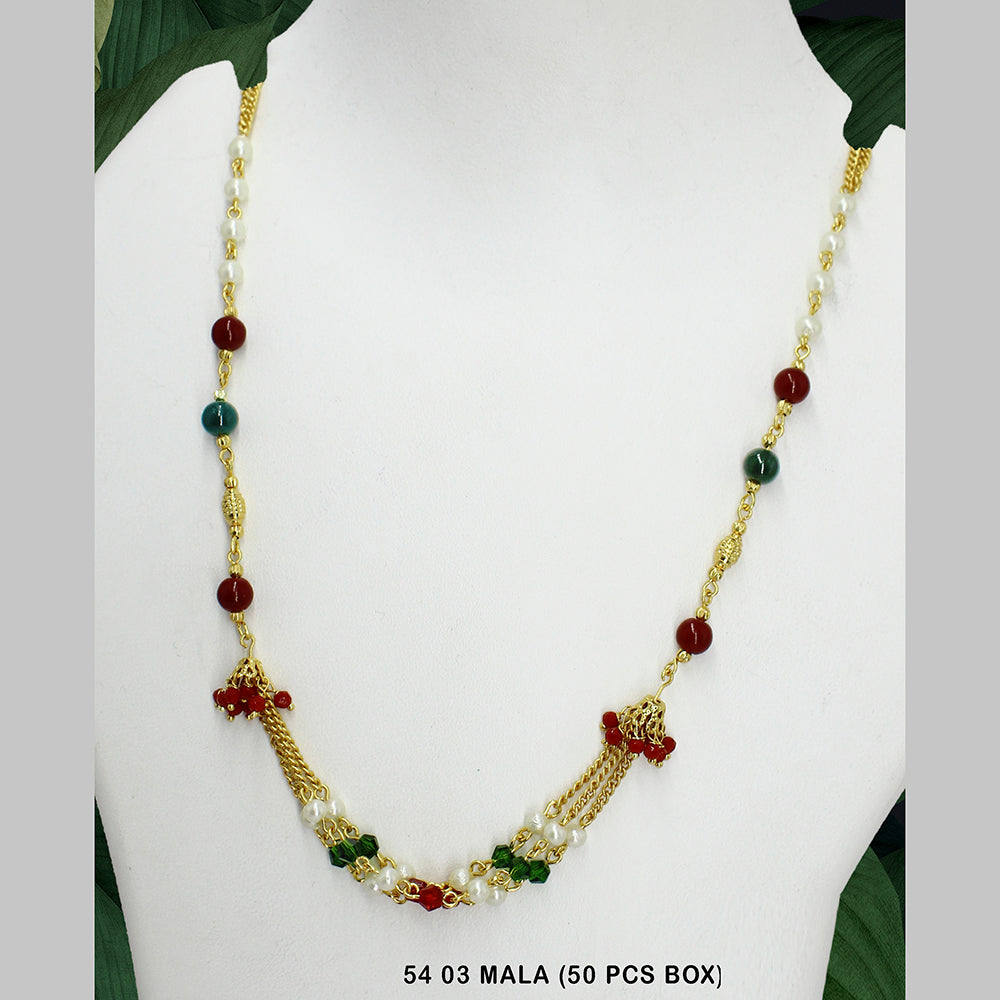 Mahavir Gold Plated Beads Mala