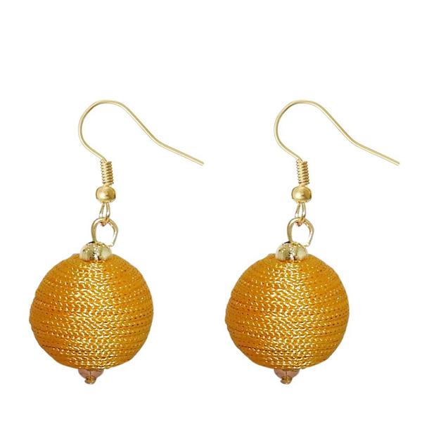 Urthn Orange Thread Ball Shaped Thread Earring - 1309025B