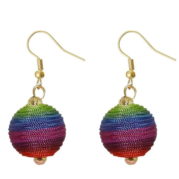 Urthn Thread Ball Shaped Dangler Earrings - 1309025I