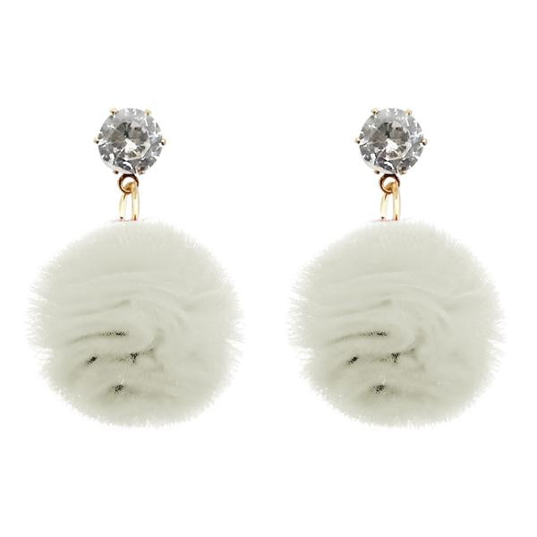 Urthn Gold Plated Austrian Stone Pom Pom Dangler Earrings - 1310903G