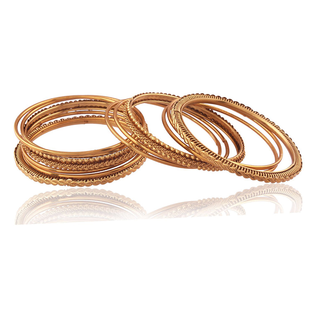 Etnico Traditional Gold Plated Bangles Set Jewellery for Women/ Girls (ADB154a)