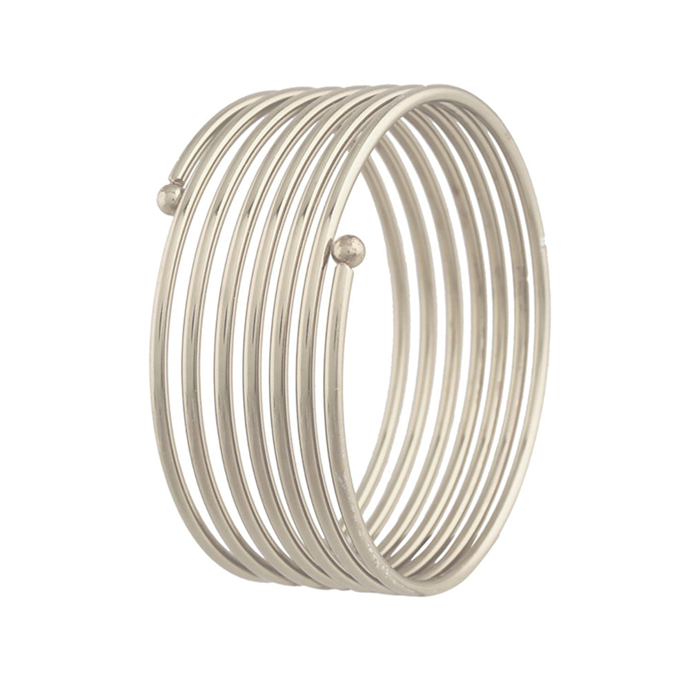 Etnico Rhodium Plated Spring Kada Bangles for Women (ADB160S-b)