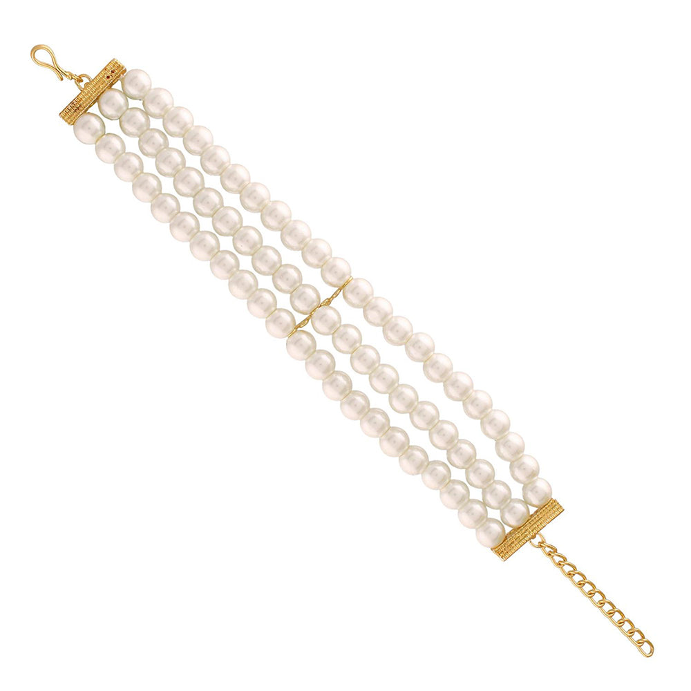 Etnico Gold-Plated Beads Layered Bracelet