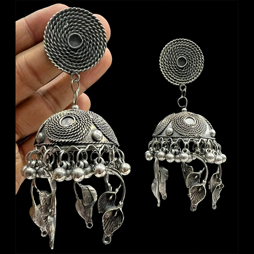 Blythediva Silver Plated Pack Of 3 Jhumkis Earrings