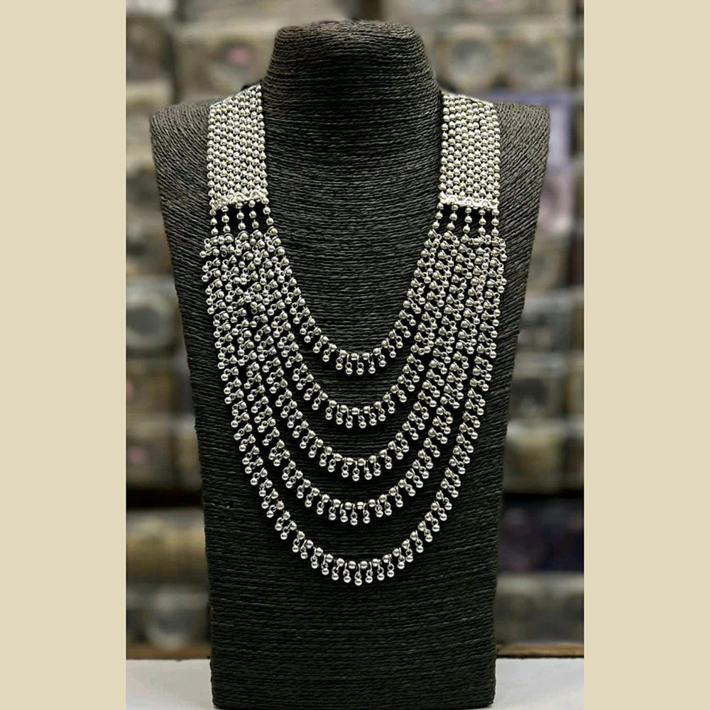 Blythediva Oxidised Plated Pack Of 3 Long Necklace Set