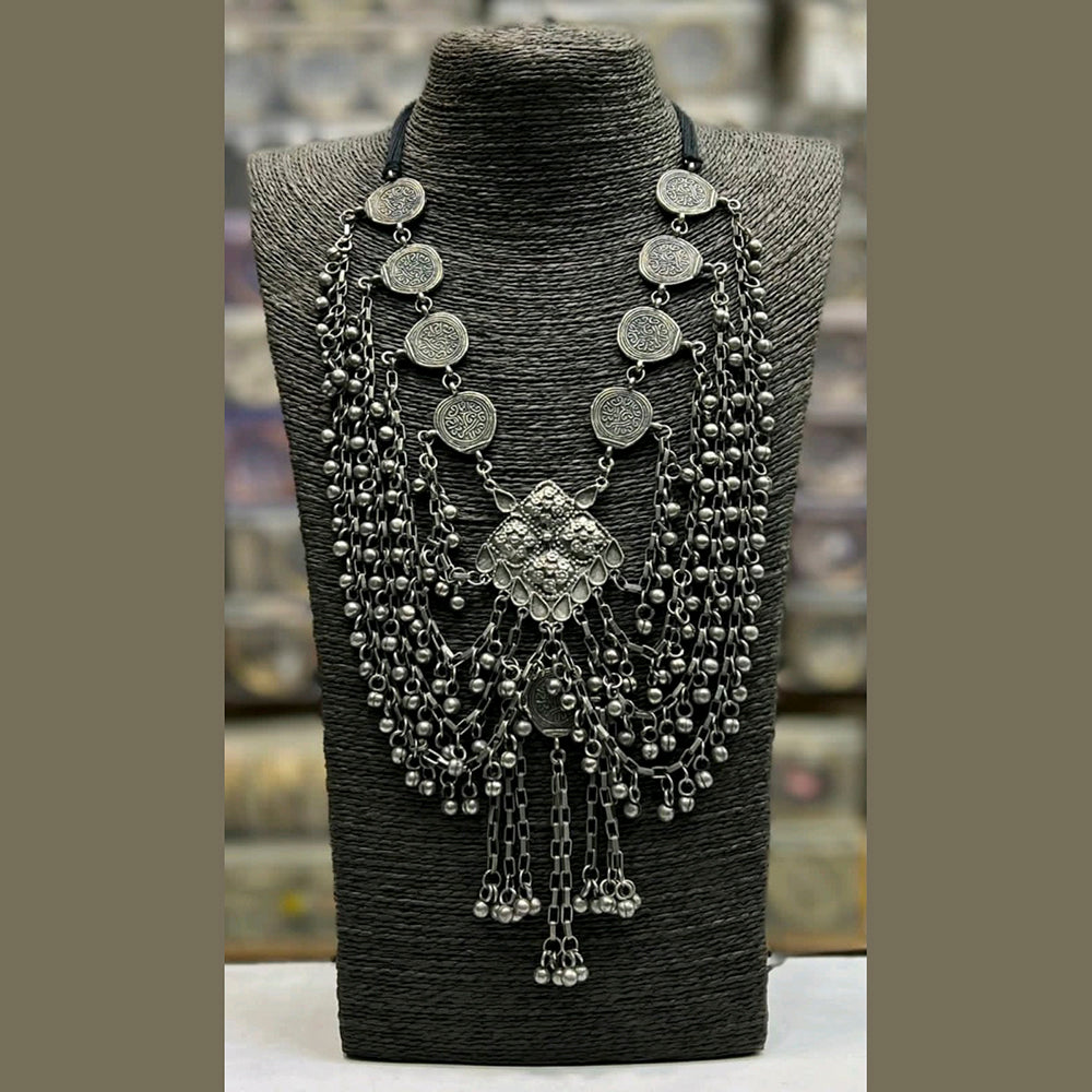 Blythediva Oxidised Plated Pack Of 3 Long Necklace Set