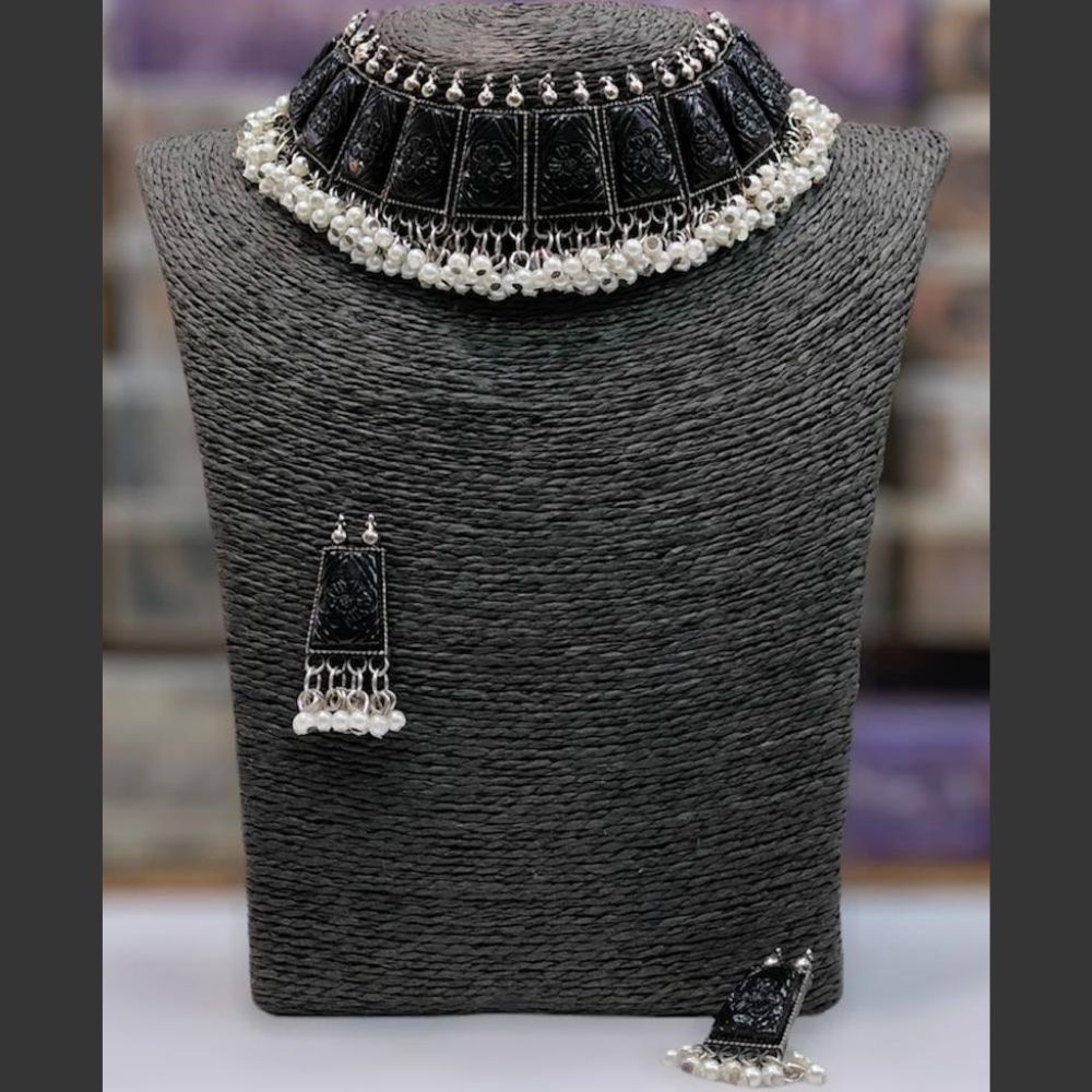 Blythediva Pack Of 3 Oxidised Choker Necklace Set