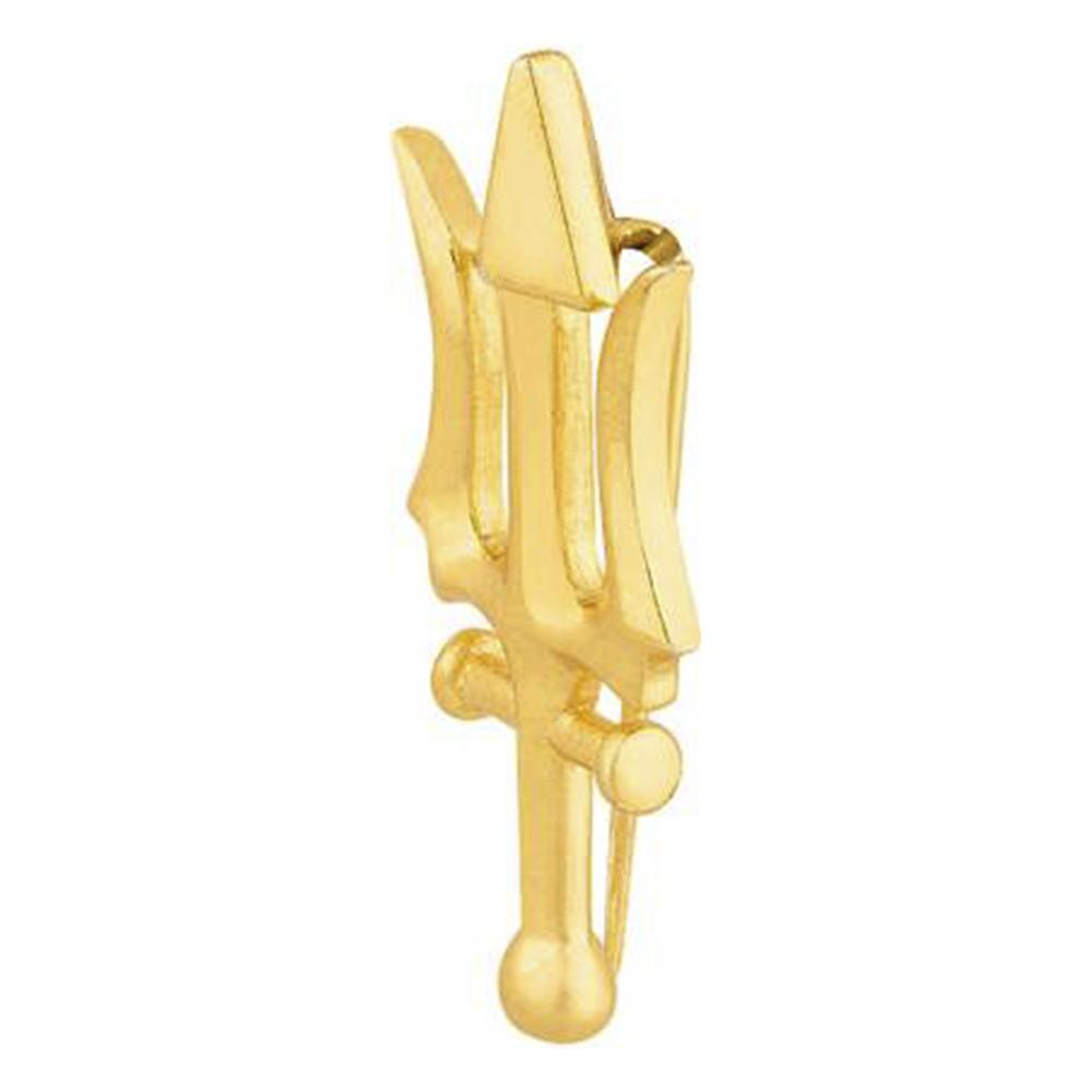 Mahi Gold Plated Mahadev Shiva Trishul Designer Brooch for Men (BP1101050G)