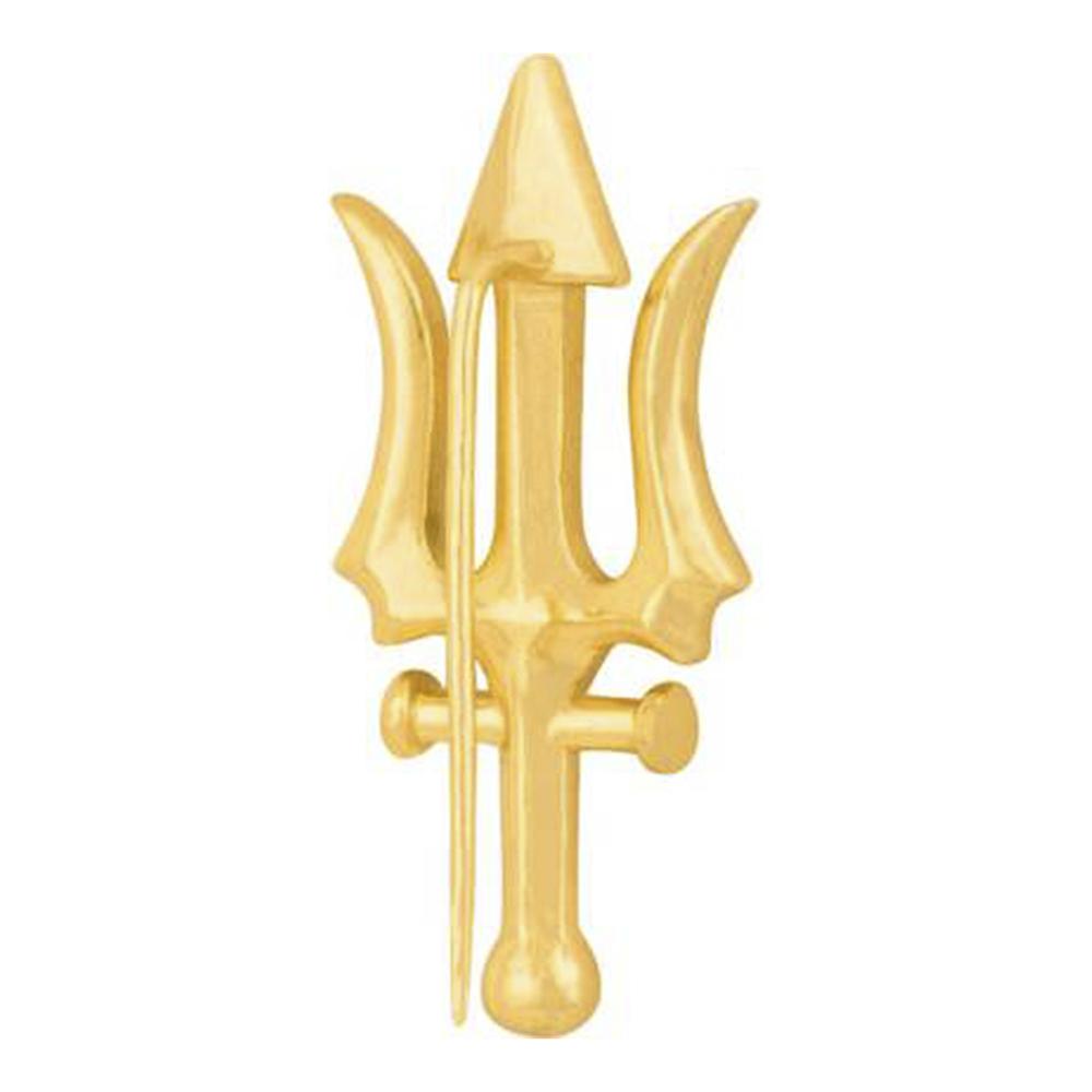 Mahi Gold Plated Mahadev Shiva Trishul Designer Brooch for Men (BP1101050G)