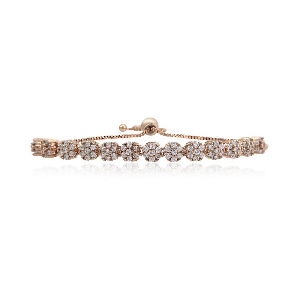 21 Nicole Jewellery Rose Plated Cubic Zirconia Adjustable Bracelet - BR334 Rose