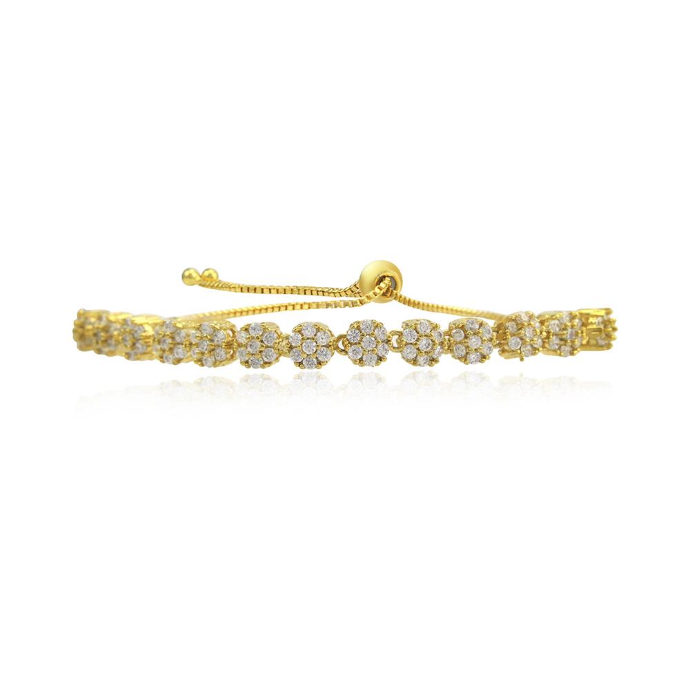 21 Nicole Jewellery Gold Plated Cubic Zirconia Adjustable Bracelet - BR334 Yellow