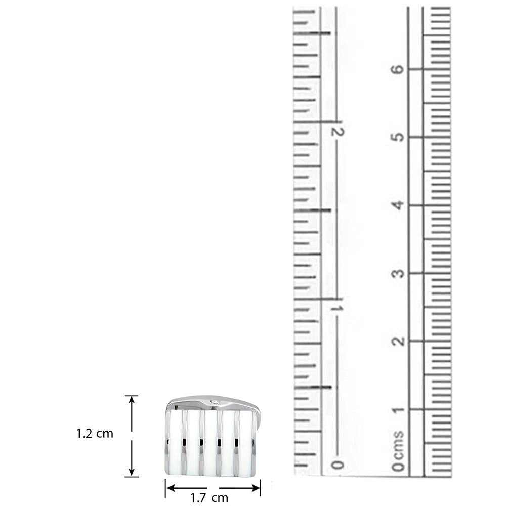 Mahi Rhodium White Stripes Cufflinks for Men