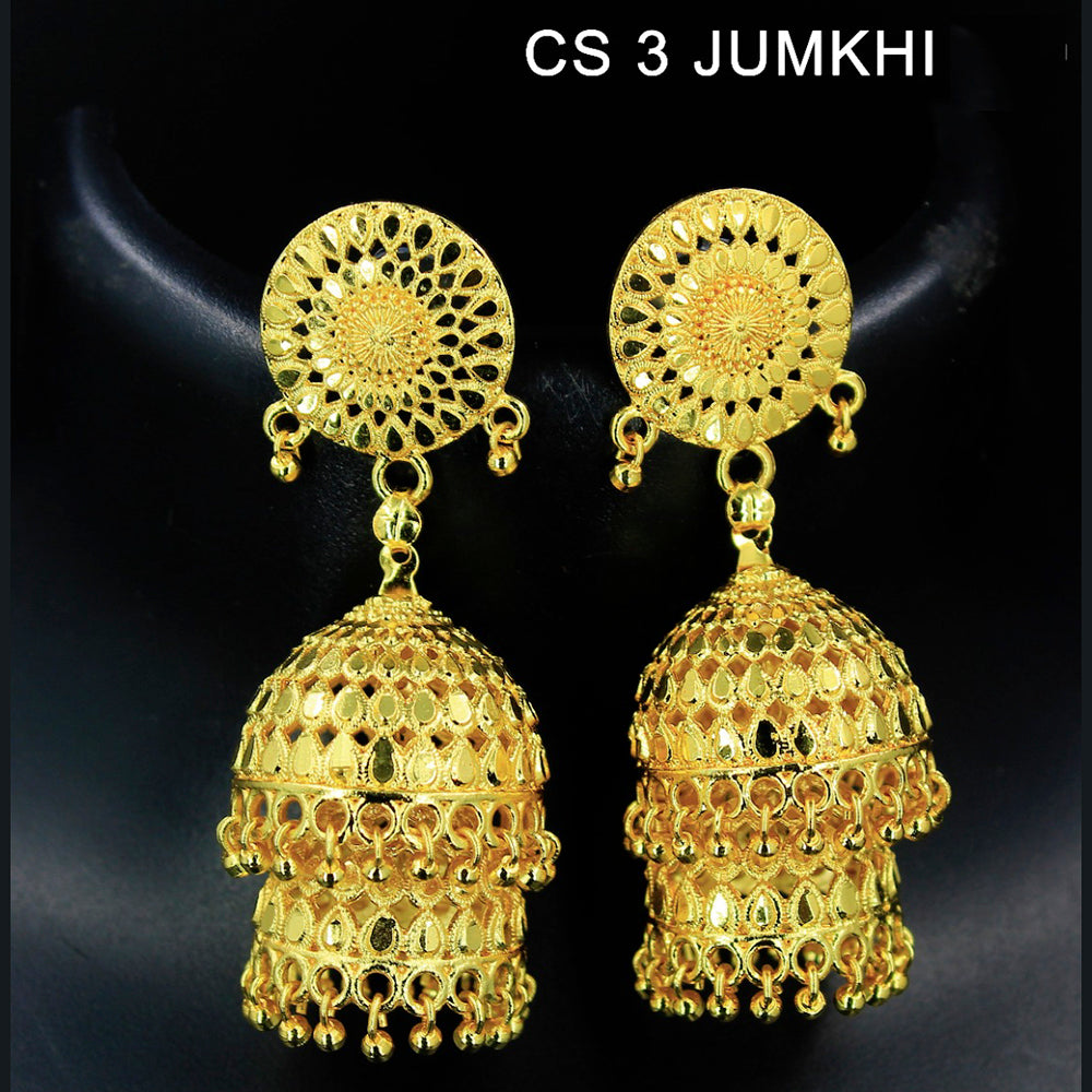Mahavir Gold Plated Jhumki Earrings - CS Jumkhi 3