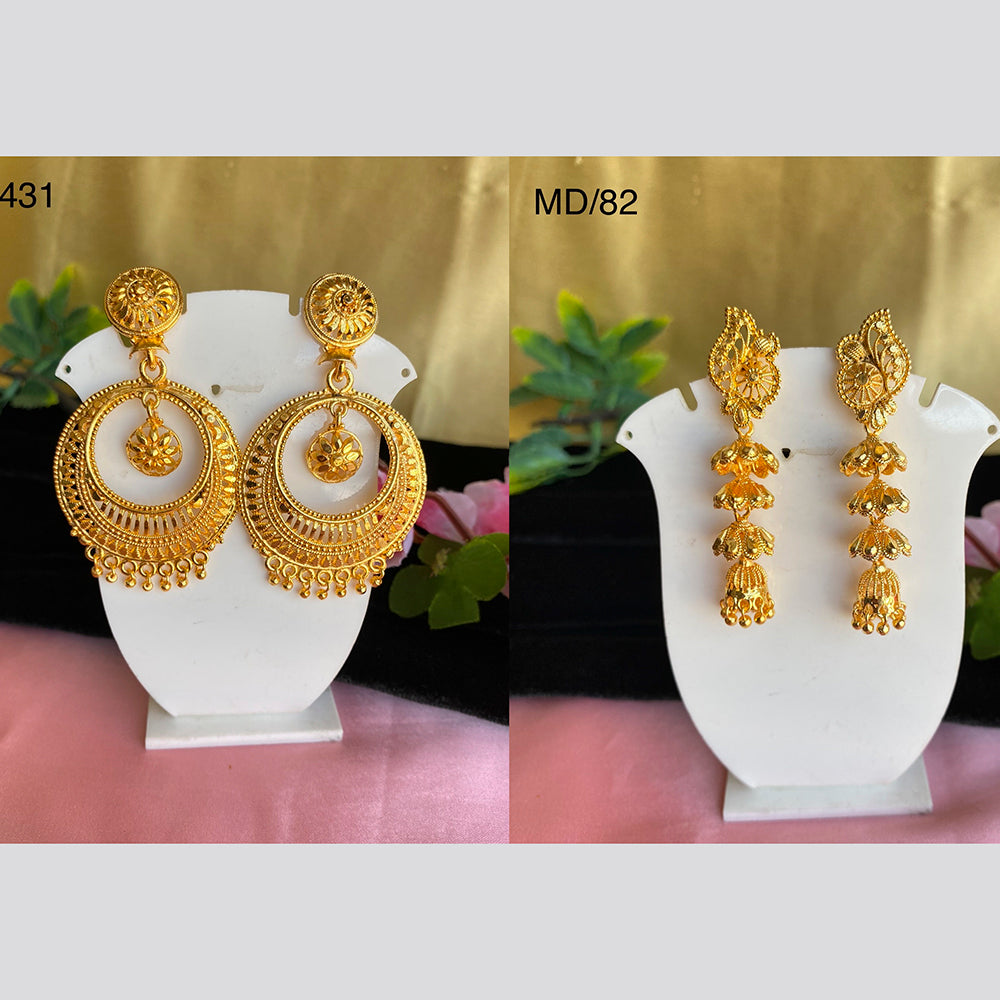 Mahavir Gold Earrings Combo
