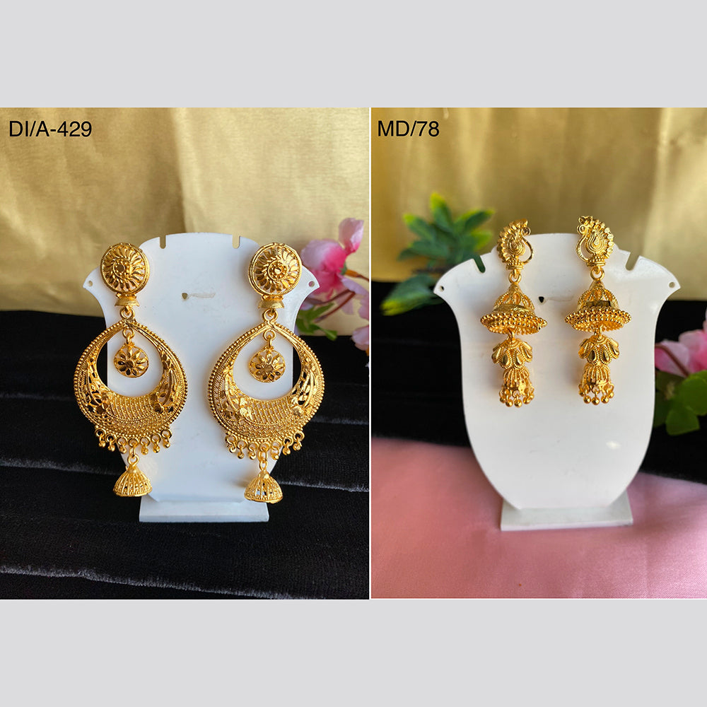 Mahavir Gold Earrings Combo