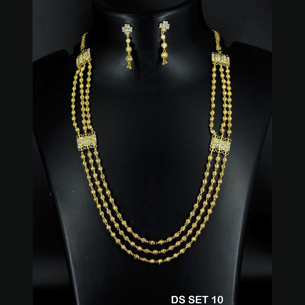 Mahavir Forming Look Gold Plated beautiful Multi Layer Necklace Set - DS SET 10
